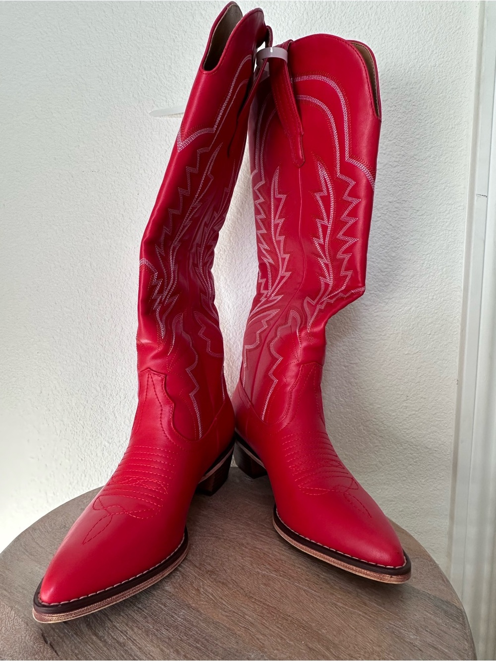 Red Western ISNOM Knee High Cowboy Boots - Size 7 women